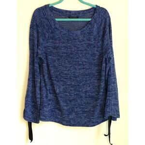 Zac and Rachel  Sweatshirt Women's Sz L  Blue Sdjustable Sleeve Pullover